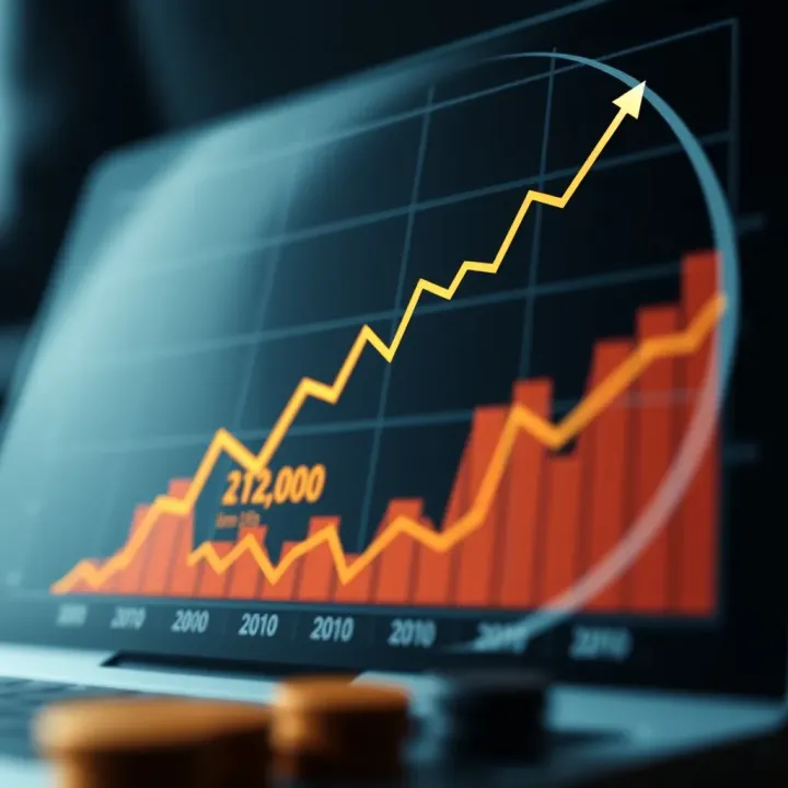 Graph showing upward trend in investment growth for X Empire