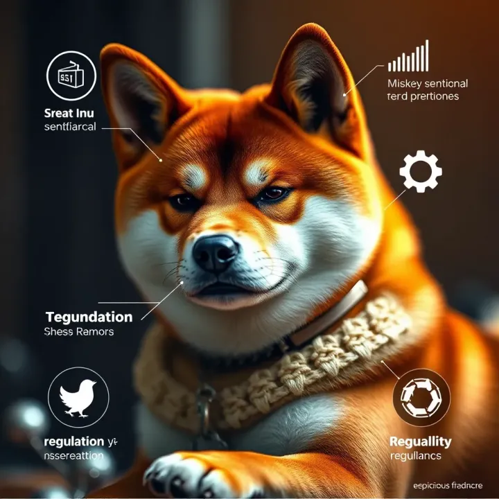 Key Factors Affecting Shiba Inu Cryptocurrency Value Visual representation of factors like market sentiment, technology, and regulations influencing Shiba Inu value