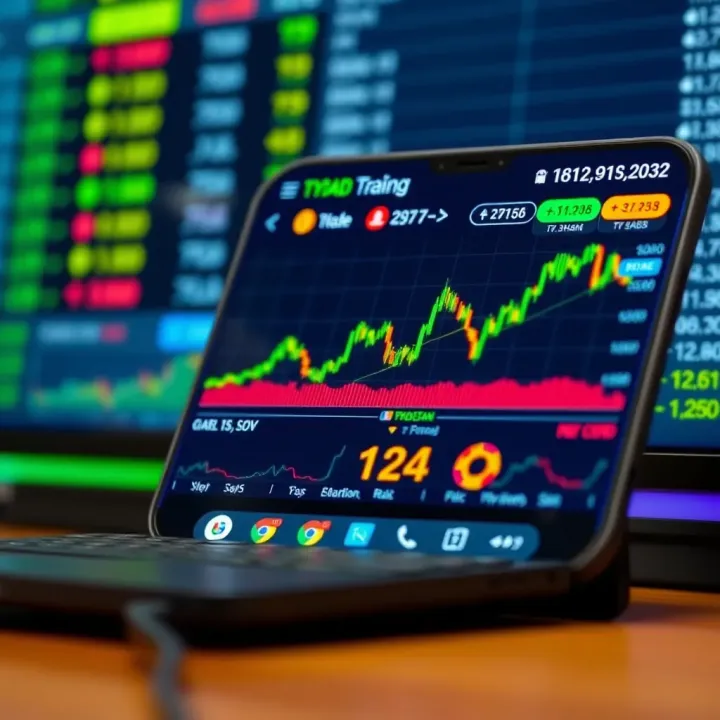 User interface of a trading application showing stock charts and market data in Pakistan