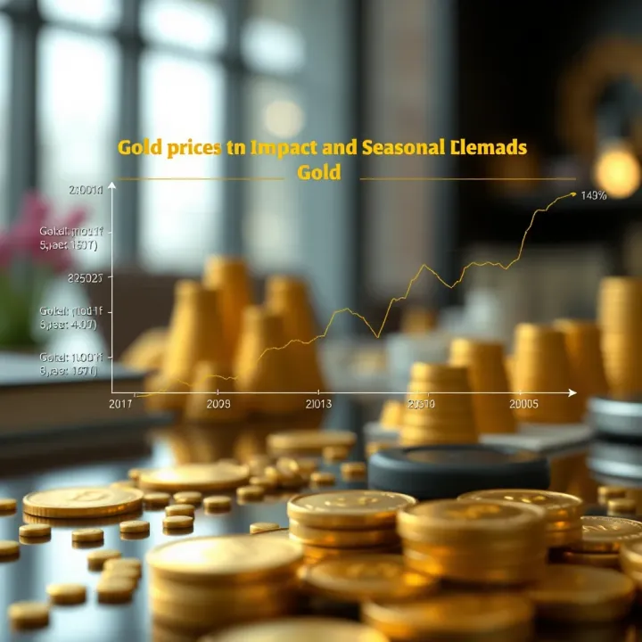 Impact of Global Markets and Seasonal Demand on Gold Prices in Pakistan Diagram illustrating the impact of global markets and seasonal demand on gold prices in Pakistan