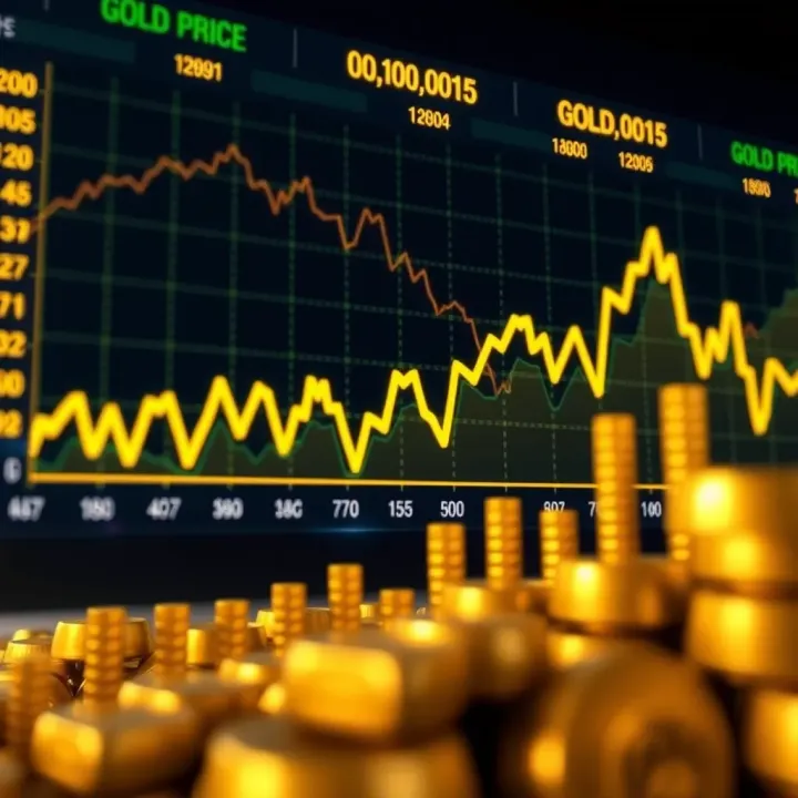 Global Gold Price Trends and Market Movements Graph showing upward and downward trends in global gold prices over time