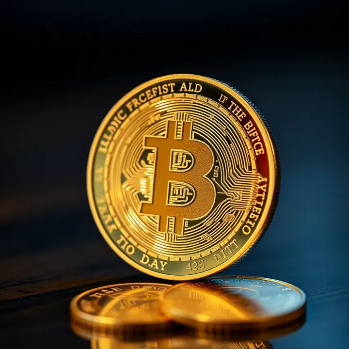 Illustration of a digital coin with Islamic geometric patterns symbolizing halal cryptocurrency compliance