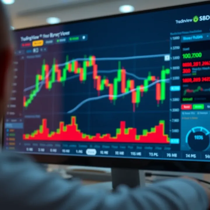 TradingView Chart with Key Technical Indicators for Binary Options TradingView chart displaying various technical indicators relevant for binary options trading