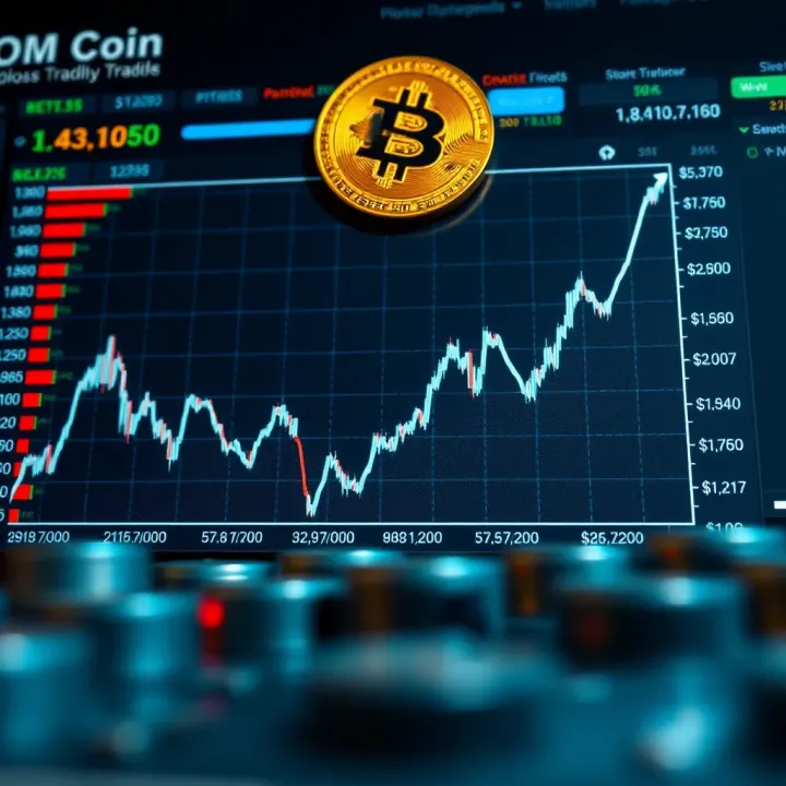 Graph showing upward trend and fluctuations in OM Coin price over time