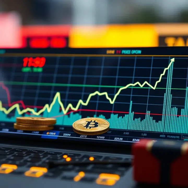 Price Trends of People Coin in the Cryptocurrency Market Graph showing upward and downward trends of digital currency values over time