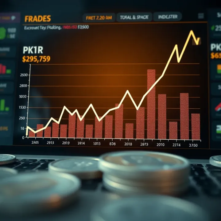 Graph showing fluctuations in Pakistani Rupee exchange rate over time with economic indicators