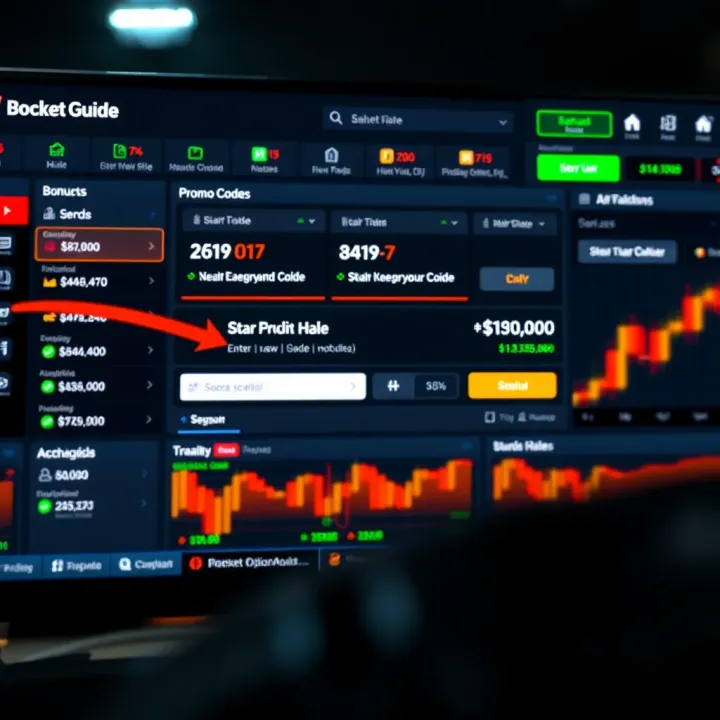 Activating Pocket Option Promo Codes for Trading Bonuses Dashboard showcasing Pocket Option promo code entry and bonus activation for trading account