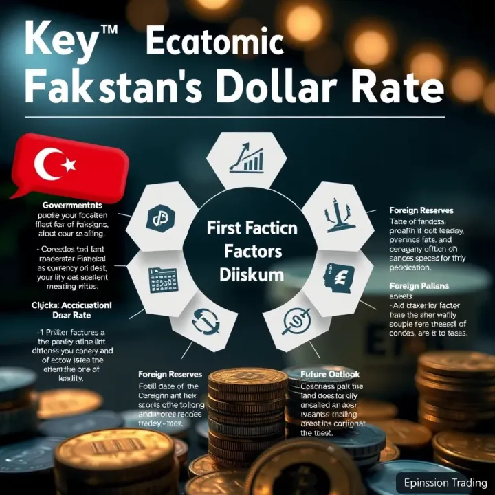 Key Economic Factors Affecting Pakistan's Dollar Rate Diagram illustrating factors like government policies and foreign reserves influencing Pakistan's currency value