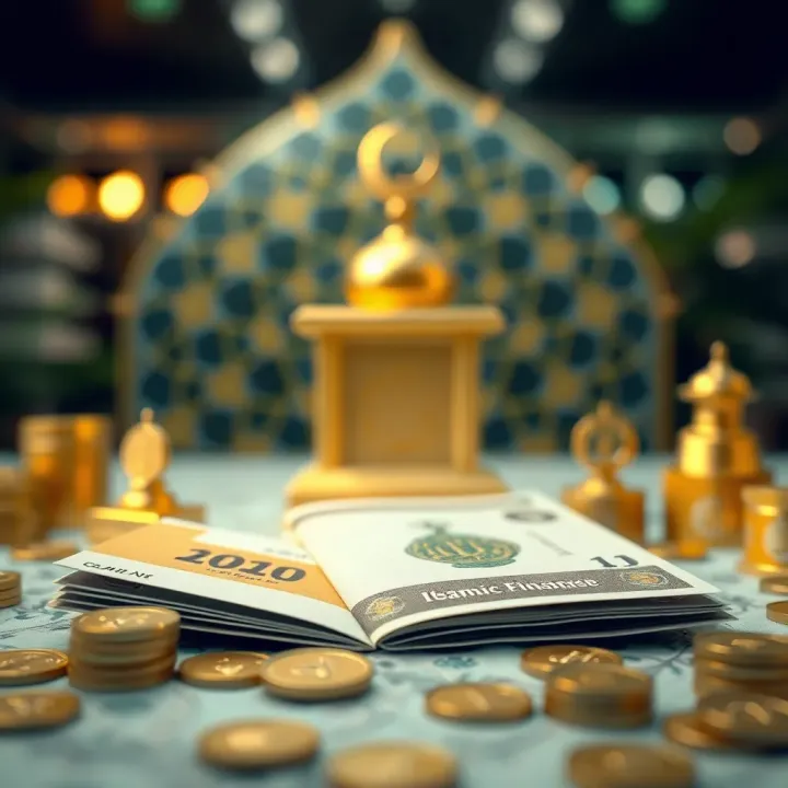 Understanding Prize Bonds and Islamic Finance Conceptual illustration of prize bonds with Islamic finance symbols