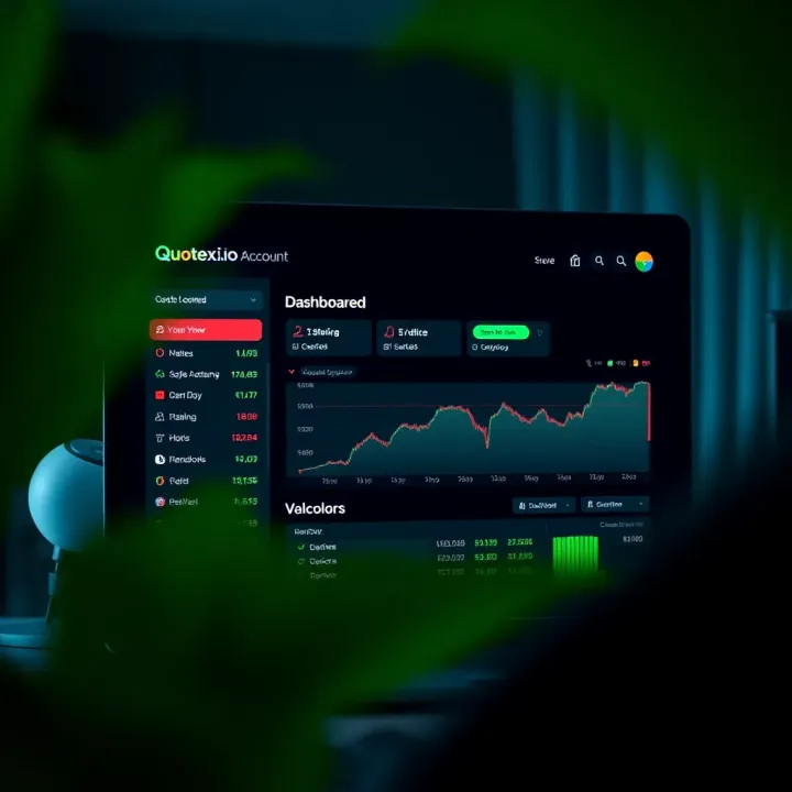 Dashboard overview displaying account management features on Quotex.io
