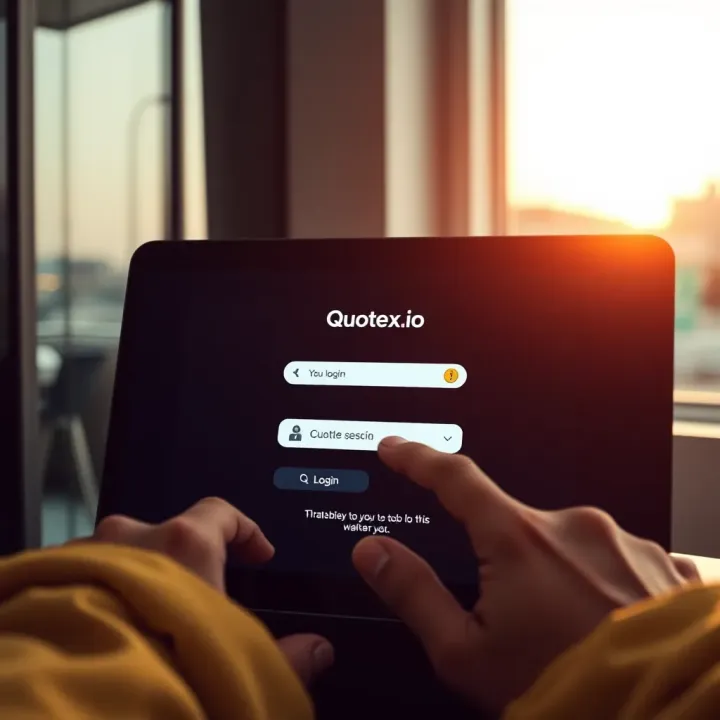 User entering login credentials on Quotex.io platform