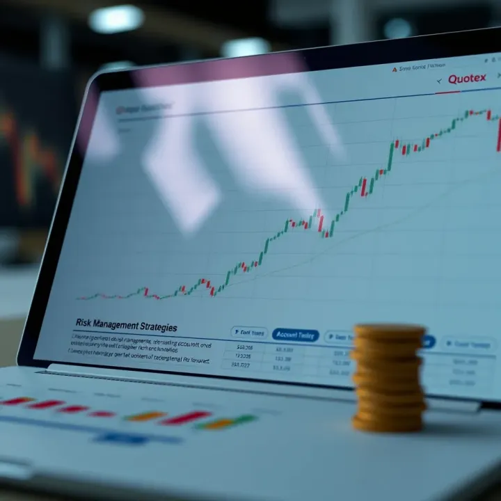 Risk Management Strategies and Account Options on Quotex Graph showing risk management strategies and account types available for traders