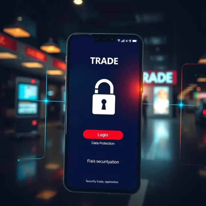 Security Features in Trade Applications for Pakistani Users Secure login screen for a trade app emphasizing data protection and user security