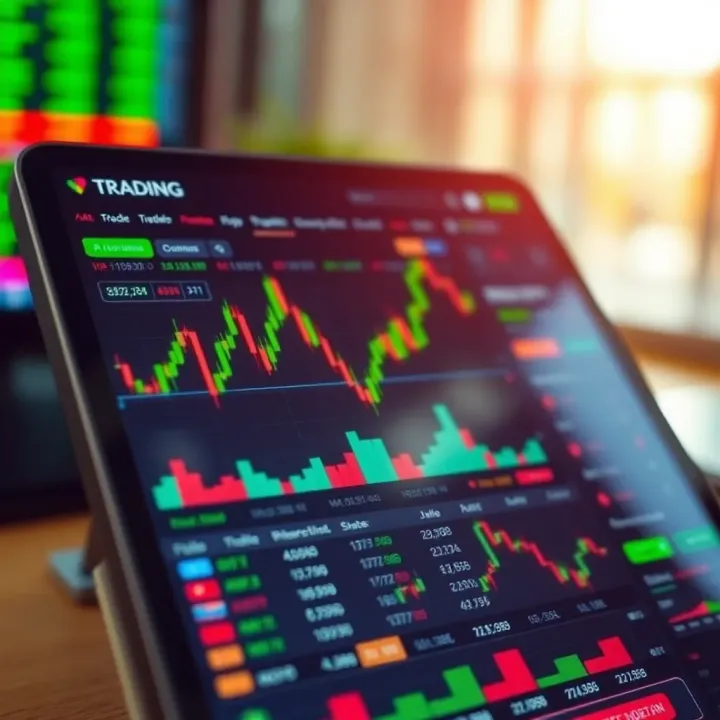 User Interface of Leading Trading Application in Pakistan User interface of a popular trading application showcasing charts and market data