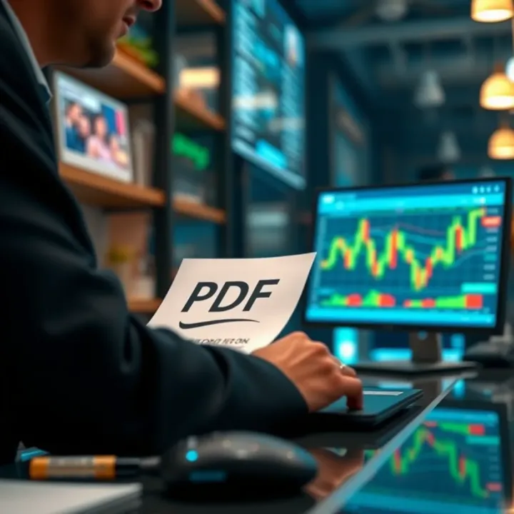 Evaluating and Applying Trading PDF Knowledge in Practical Scenarios Illustration depicting evaluation criteria and integration of trading PDF knowledge into trading strategies