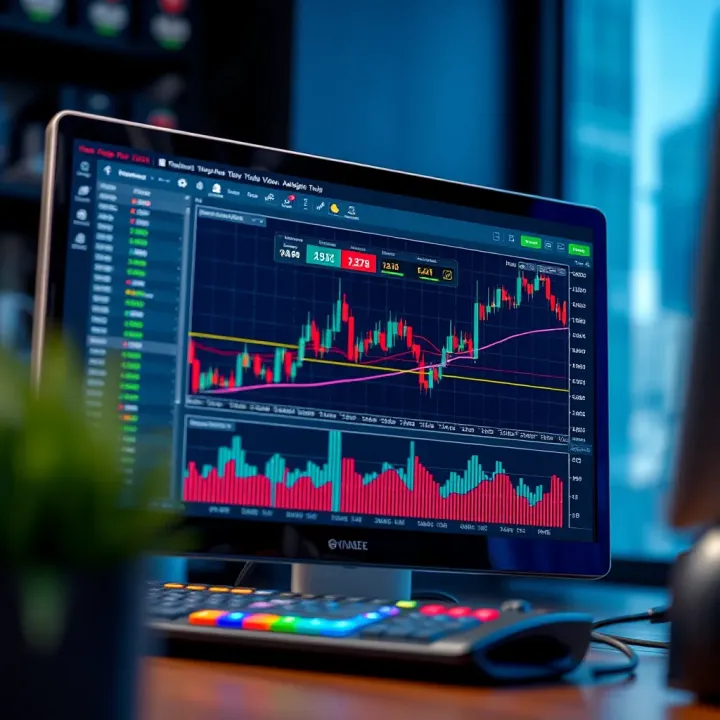 Advanced Charting Tools in TradingView for Market Analysis TradingView interface displaying advanced financial charts and technical indicators for market analysis
