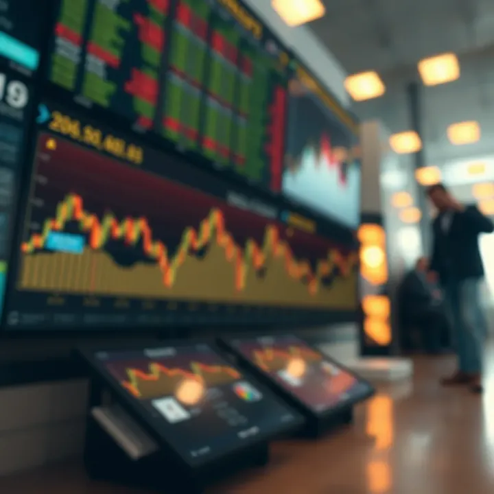 Illustration showing market factors influencing Tellor's future price including trading volume and investor sentiment