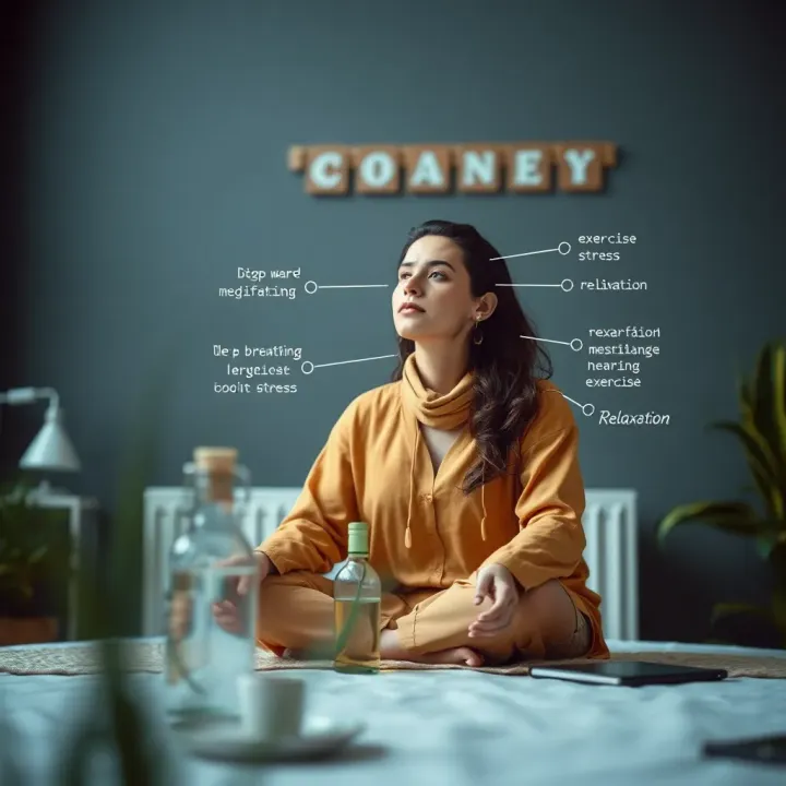Effective Relaxation Methods to Manage Stress Visual representation of relaxation techniques including deep breathing, meditation, and exercise to combat stress