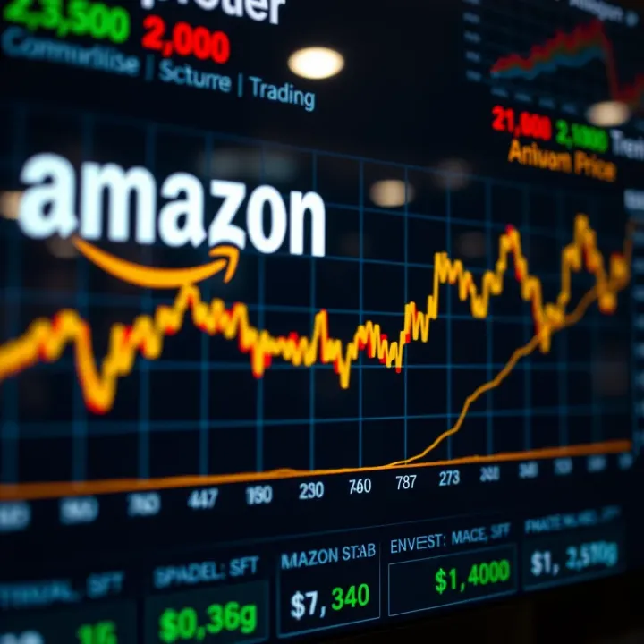 Amazon Stock Price Trends and Market Influences Graph showing Amazon stock price fluctuations over time with key market events highlighted