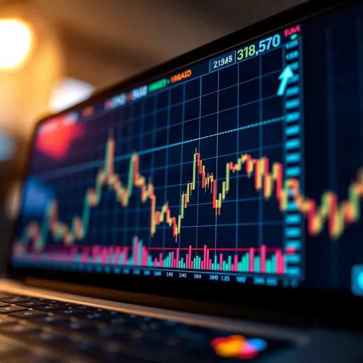 Graph showing upward and downward price trends representing trading fluctuations