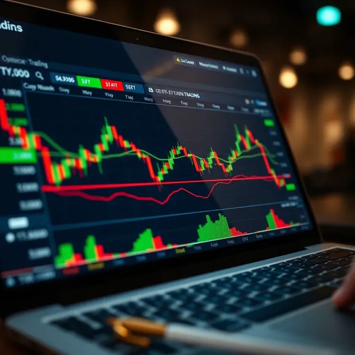 Digital Trading Platform Interface for Copy Trading Illustration of digital trading platform interface displaying trade replication