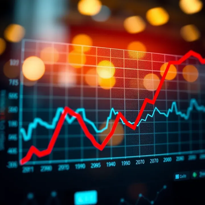 Economic Growth Fluctuations Depicting Booms and Crashes Graph showing fluctuations in economic growth representing boom and crash phases