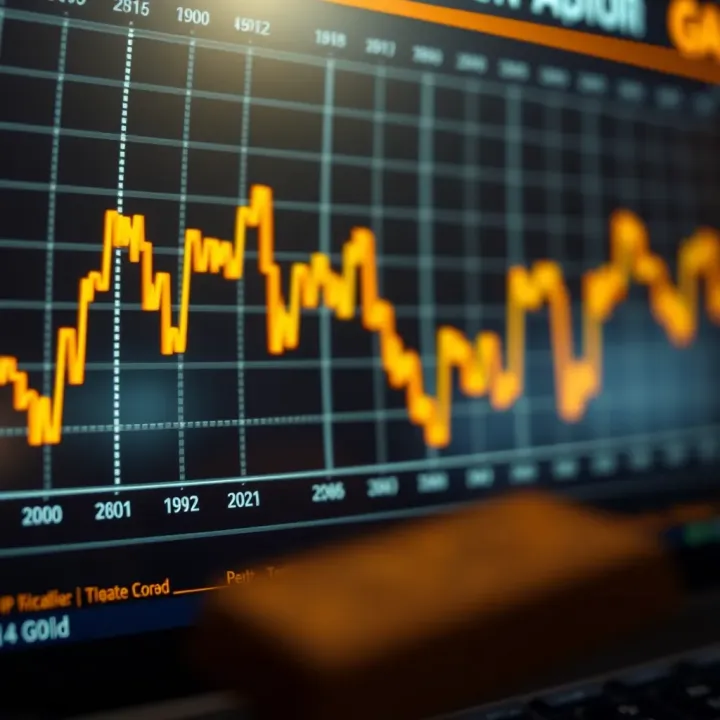 Fluctuations in Gold Prices in Forex Markets Graph showing fluctuations in gold prices within foreign exchange markets