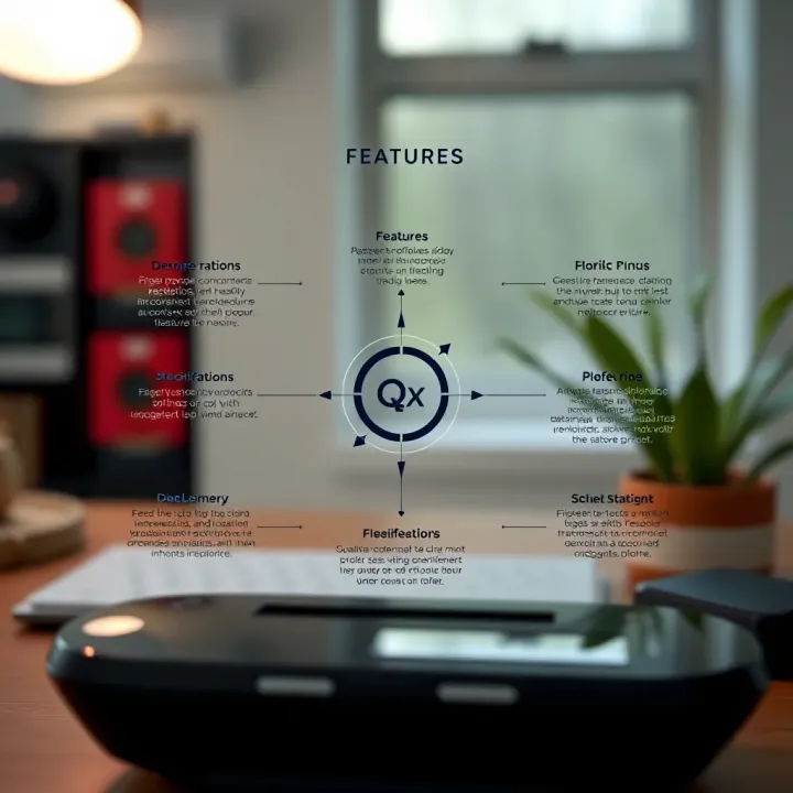 QX Pro Features and Technical Specifications Overview Diagram showing key features and technical specifications of the QX Pro device