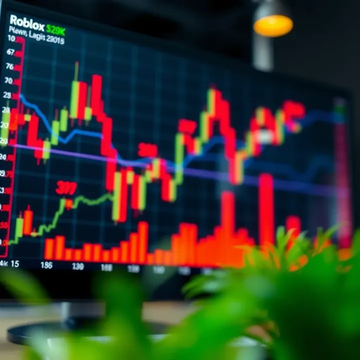 Graph showing Roblox stock market trends and investment growth potential