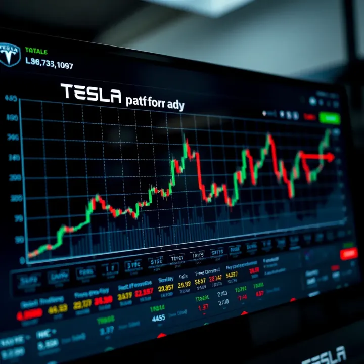 Tesla Stock Performance and Price Trends Graph showing Tesla stock price trends over time with key performance indicators highlighted