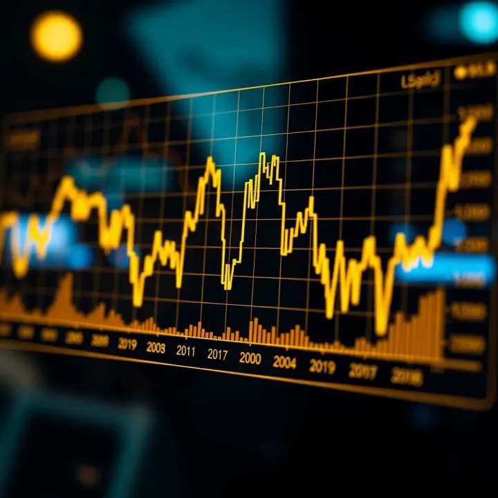 Gold Price Trends and Market Dynamics Graph illustrating gold price trends and market fluctuations over time