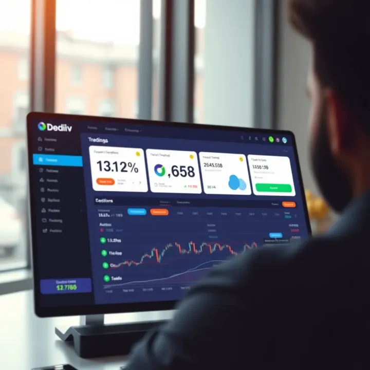 Deriv Platform Dashboard with Trading Options Deriv trading platform dashboard showing real-time trading options and account management features