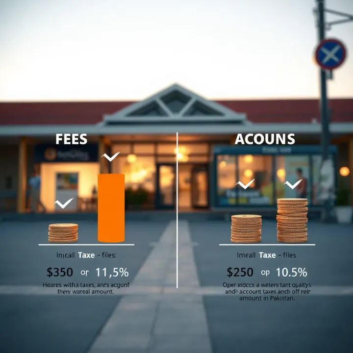 Impact of Fees and Taxes on Withdrawal Amounts in Pakistan Illustration of factors like fees, taxes, and account types affecting withdrawal amounts in Pakistan