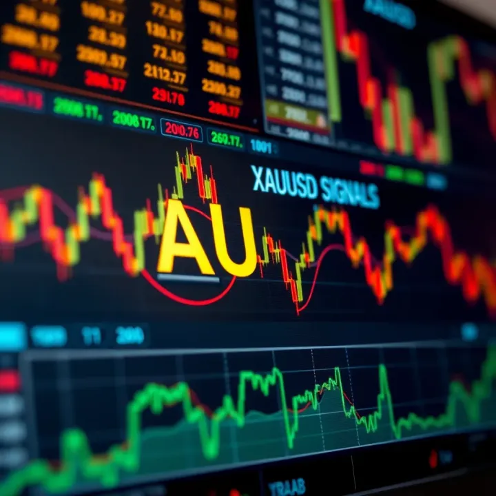 XAUUSD Market Signals and Trading Tools Interface Graphical interface displaying XAUUSD market signals and trading tools