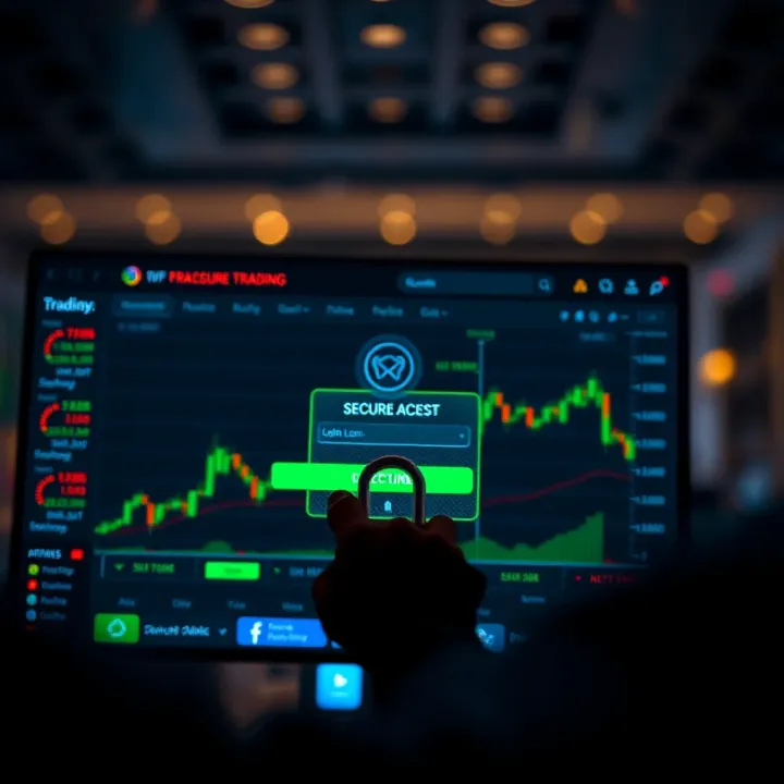Secure Access to Online Trading Platform Secure login screen for a trading platform emphasizing user authentication